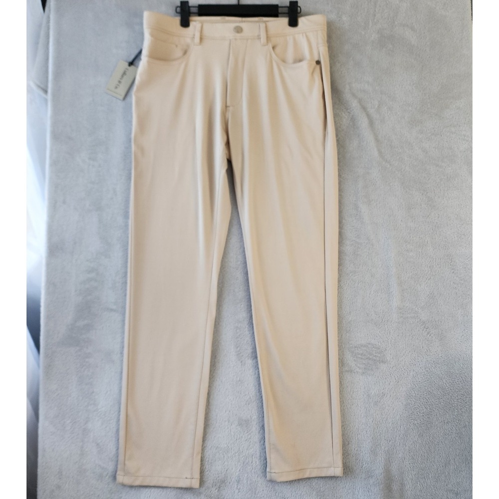 Collars & Co Pants Mens Size 36x30 Stone Tan Tech Pull On Stretch Flex CEO NWT